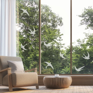 Frosted Bird Window Stickers - Privacy Glass Stickers