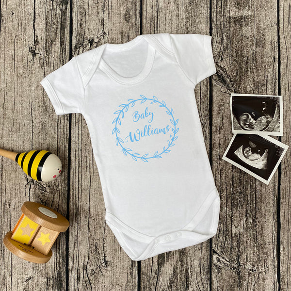 Personalised Wreath Baby Bodysuit