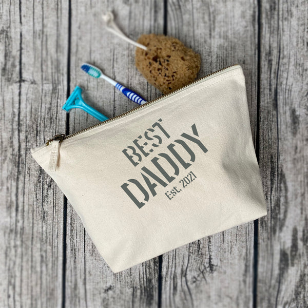 Best Daddy Est. Pouch - Best Daddy Washbag - Beard Grooming Pouch - Fathers Day Gift - Dads Washbag