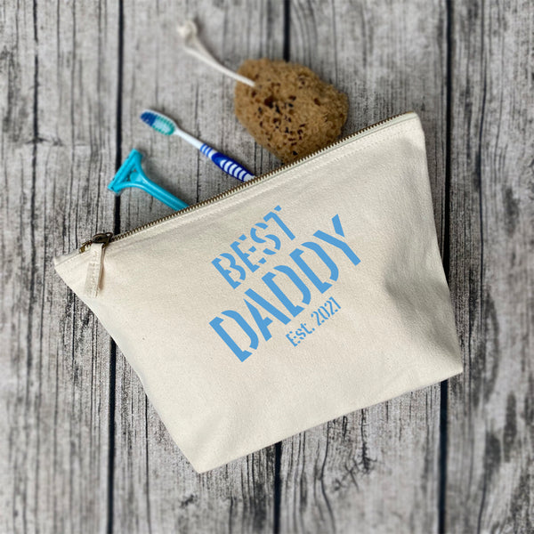 Best Daddy Est. Pouch - Best Daddy Washbag - Beard Grooming Pouch - Fathers Day Gift - Dads Washbag