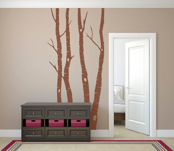 Birch Tree Wall Sticker Silver Birch Tree Decal – Two Panels Wall Art