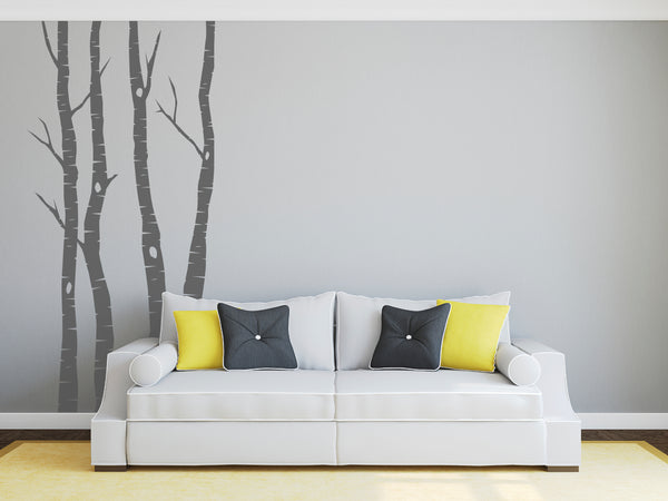 Birch Tree Wall Sticker Silver Birch Tree Decal – Two Panels Wall Art