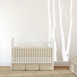 Birch Tree Wall Sticker Silver Birch Tree Decal – Two Panels Wall Art