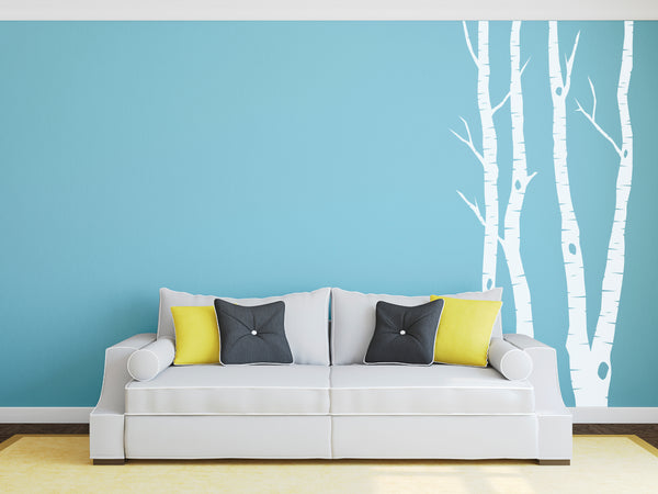 Birch Tree Wall Sticker Silver Birch Tree Decal – Two Panels Wall Art