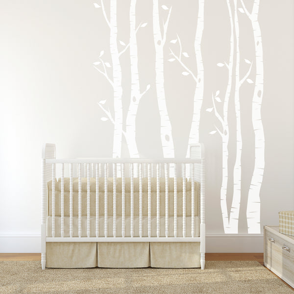 Birch Tree Wall Sticker Silver Birch Tree Decal – Three Panels Wall Art