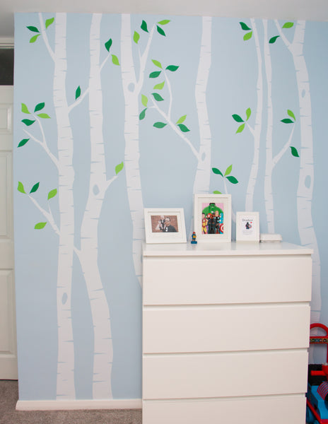 Birch Tree Wall Sticker Silver Birch Tree Decal – Three Panels Wall Art