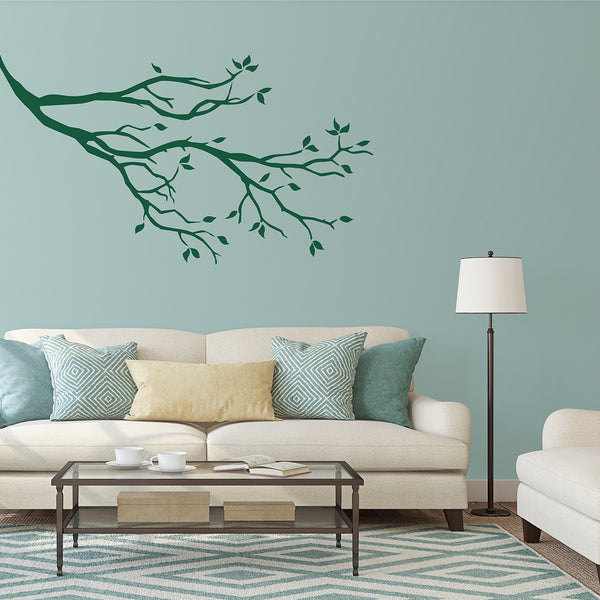 Branch Wall Sticker with Birds and Leaves - Branch Wall Decal - Tree Branch Wall Decal