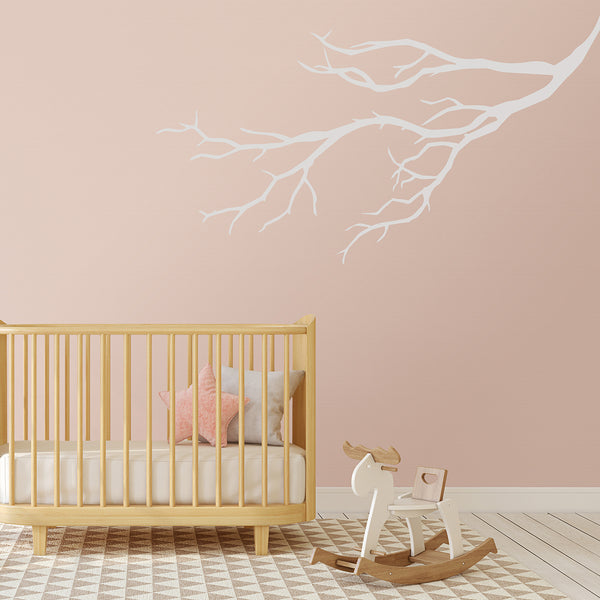 Nursery Branch Owl Wall Sticker with Stars or Leaves - Branch Wall Sticker - Owl Nursery Wall Sticker