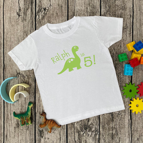 Personalised Dinosaur Birthday T-Shirt