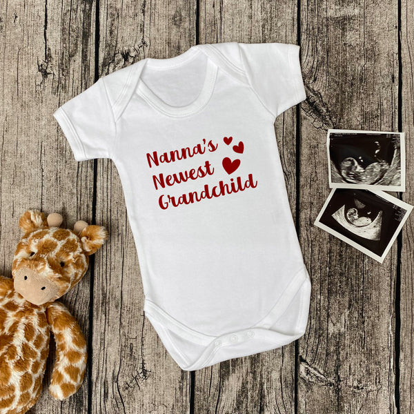 Nanna's Newest Grandchild Birth Announcement Baby Body Suit