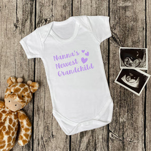 Nanna's Newest Grandchild Birth Announcement Baby Body Suit