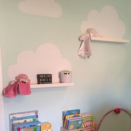 Set of 3 Super Size Clouds Wall Sticker – Nursery Floating Shelves