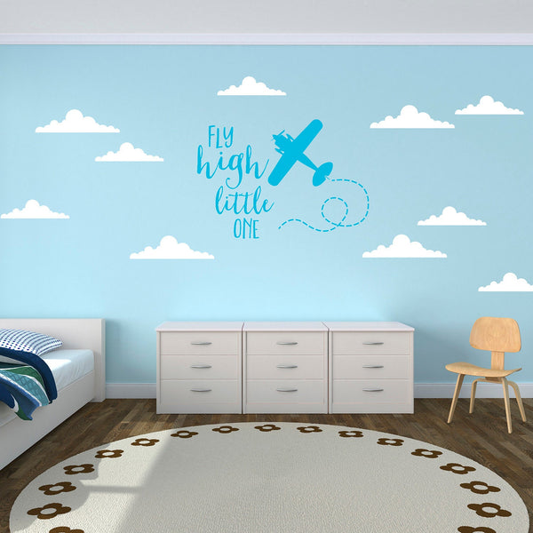 Fly High Little One Aeroplane Wall Sticker