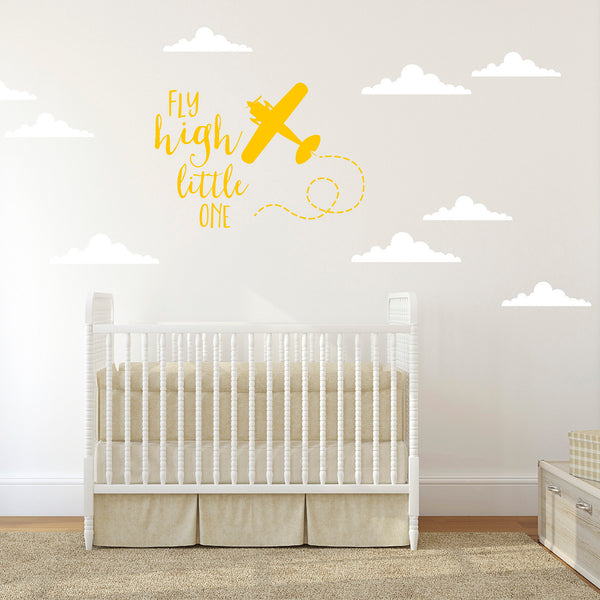 Fly High Little One Aeroplane Wall Sticker