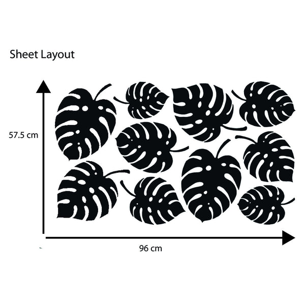 Tropical Jungle Leaves  – Wild Bedroom Cheese Plant Leaf Wall Stickers