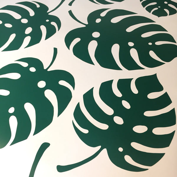 Tropical Jungle Leaves  – Wild Bedroom Cheese Plant Leaf Wall Stickers