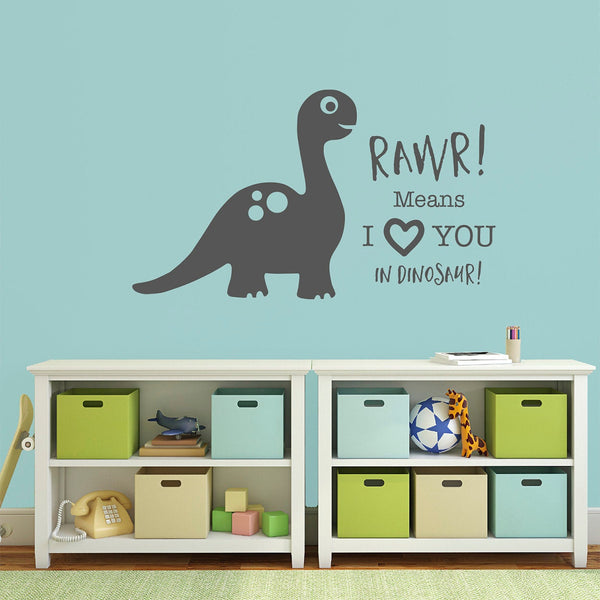 Dinosaur Rawr! Means I Love you in Dinosaur Wall Sticker