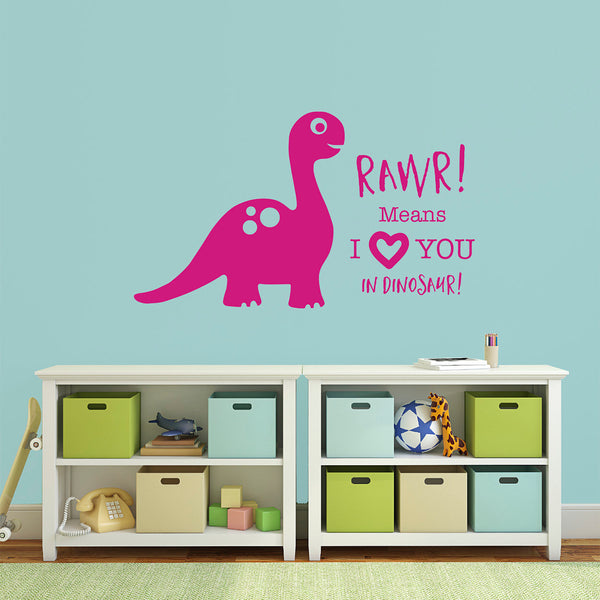 Dinosaur Rawr! Means I Love you in Dinosaur Wall Sticker