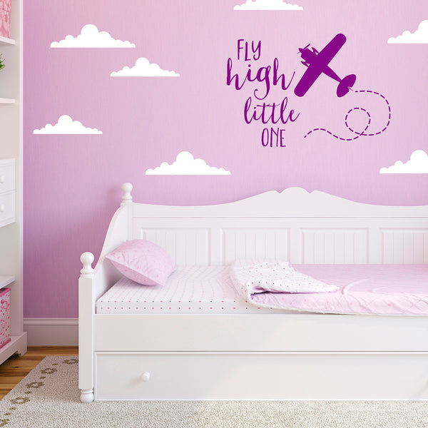 Fly High Little One Aeroplane Wall Sticker