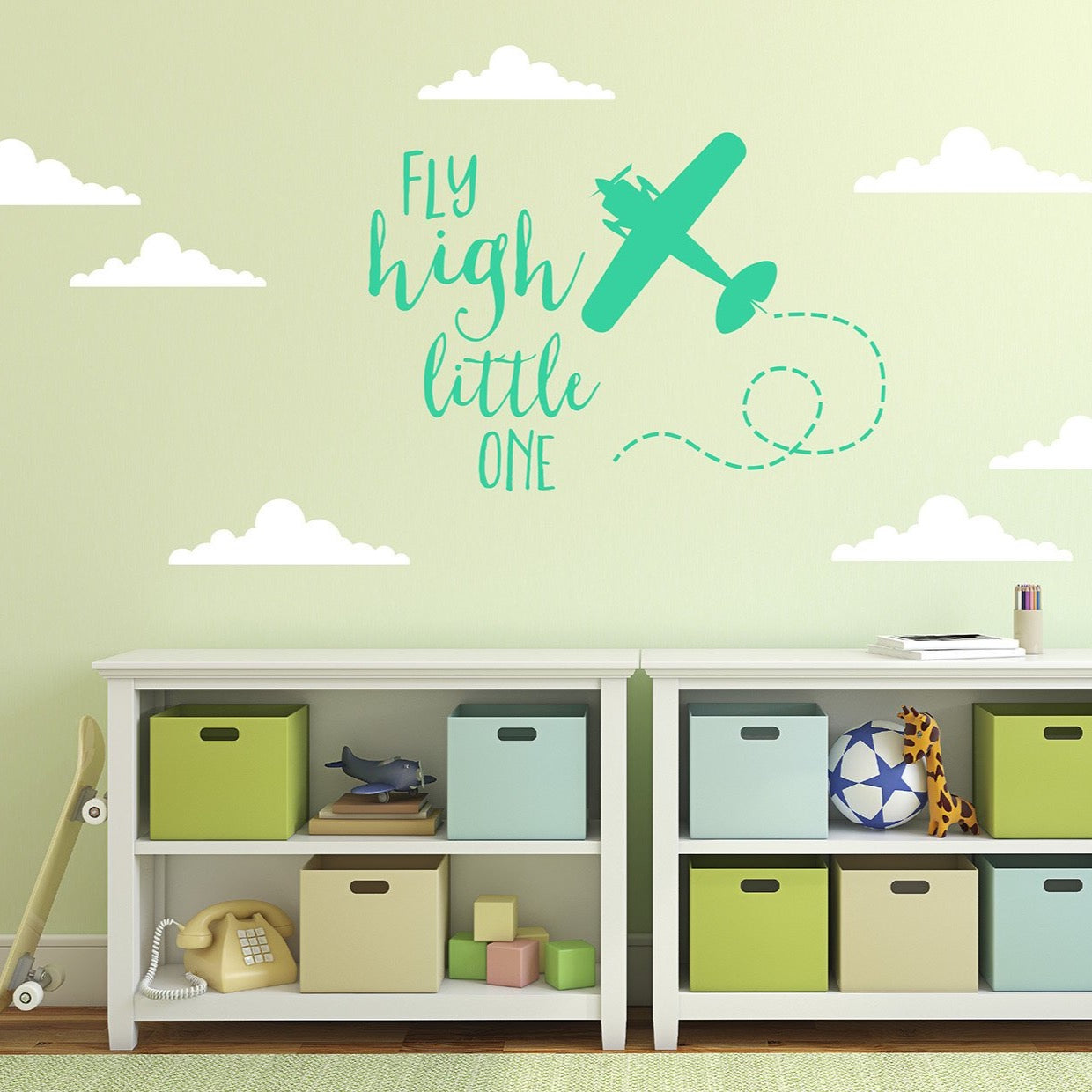 Fly High Little One Aeroplane Wall Sticker