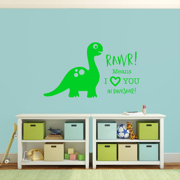 Dinosaur Rawr! Means I Love you in Dinosaur Wall Sticker