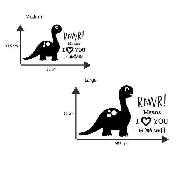 Dinosaur Rawr! Means I Love you in Dinosaur Wall Sticker