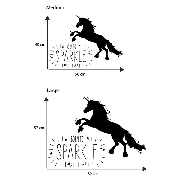 Born to Sparkle Unicorn Wall Stickers