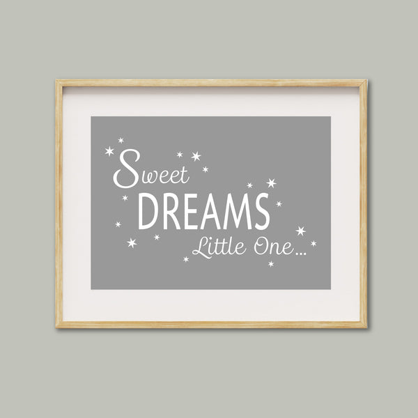 Sweet Dreams Little One Nursery Print