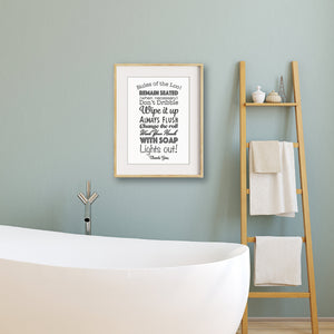 Rules of the Loo! - Bathroom Print