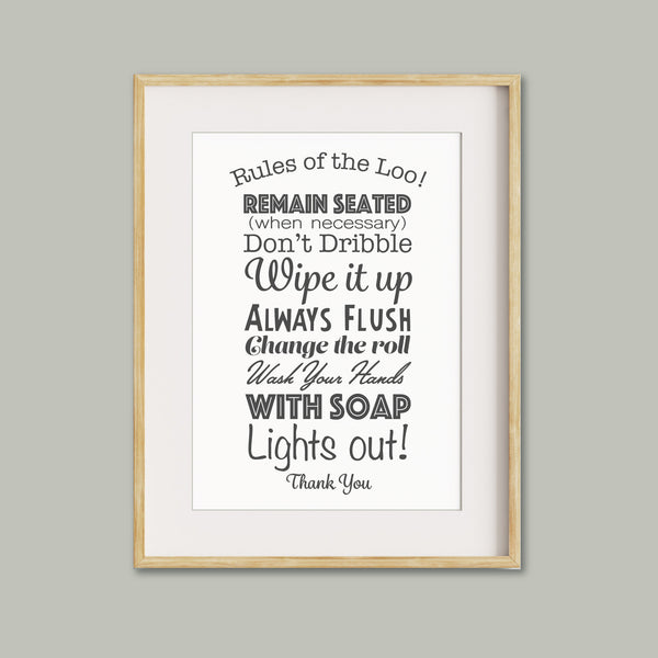 Rules of the Loo! - Bathroom Print