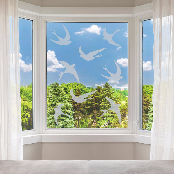 Frosted Bird Window Stickers - Privacy Glass Stickers