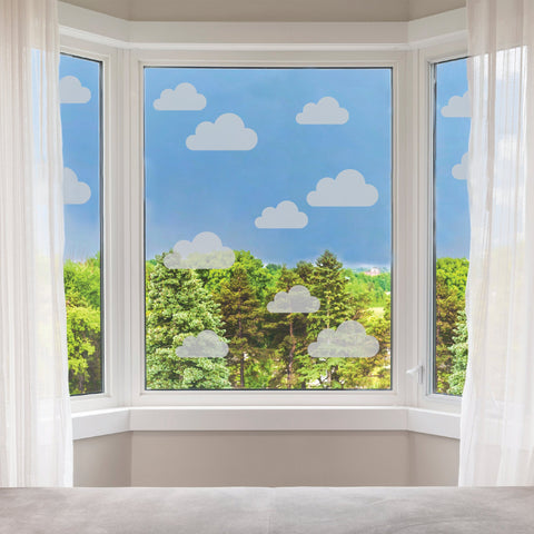 Frosted Cloud Window Stickers - Privacy Glass Stickers