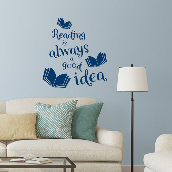 Reading Is Always A Good Idea Quote - Book Corner Wall Sticker