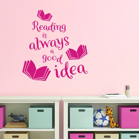 Reading Is Always A Good Idea Quote - Book Corner Wall Sticker