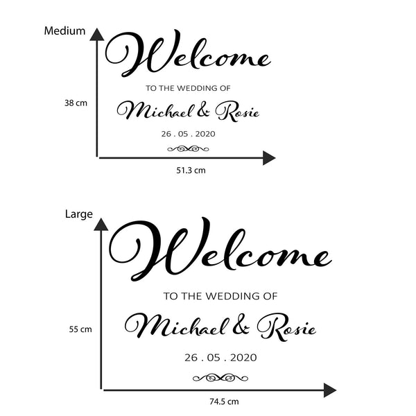 Welcome to our wedding DIY Sign Sticker