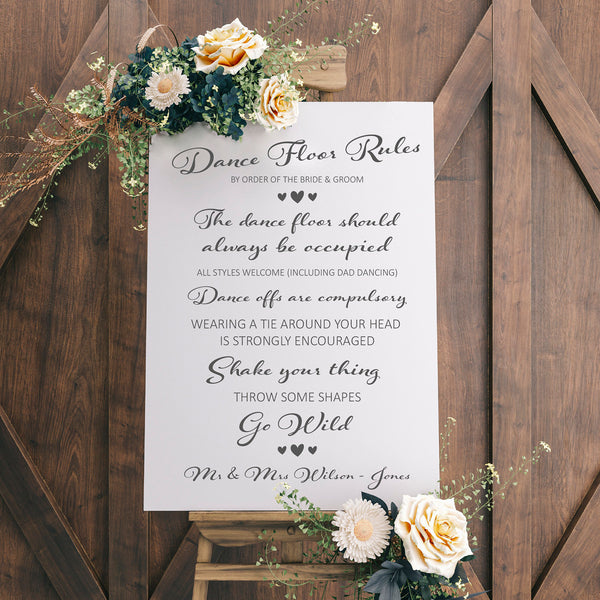 Dance Floor Rules Sticker - DIY Wedding Dance Floor Rules Decal Sign