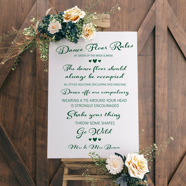 Dance Floor Rules Sticker - DIY Wedding Dance Floor Rules Decal Sign