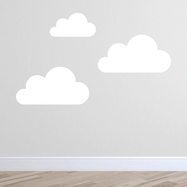 Set of 3 Super Size Clouds Wall Sticker – Nursery Floating Shelves