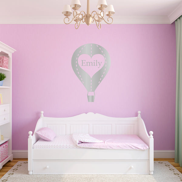 Personalised Hot Air Balloon Wall Sticker - Heart shaped