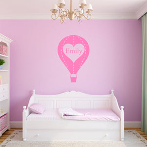 Personalised Hot Air Balloon Wall Sticker - Heart shaped