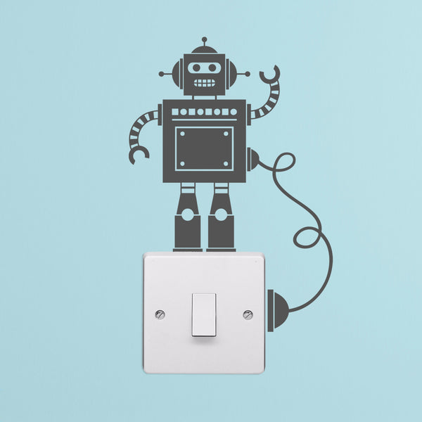 Tiny Robot Light Switch Surround with Wire Wall Stickers