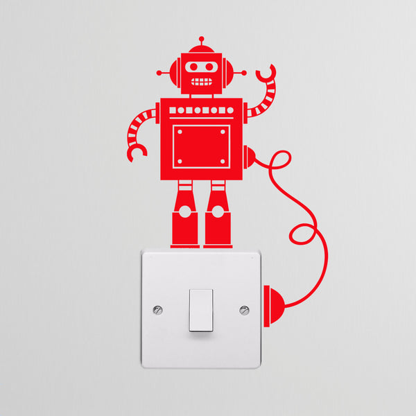 Tiny Robot Light Switch Surround with Wire Wall Stickers