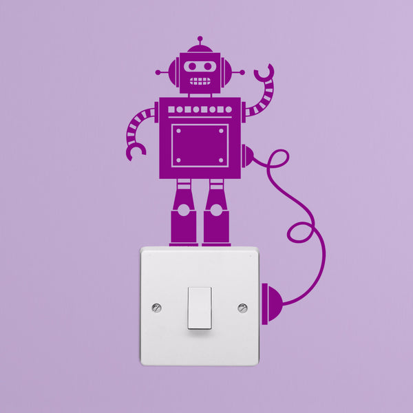 Tiny Robot Light Switch Surround with Wire Wall Stickers