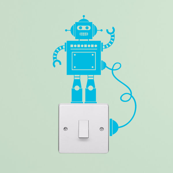 Tiny Robot Light Switch Surround with Wire Wall Stickers